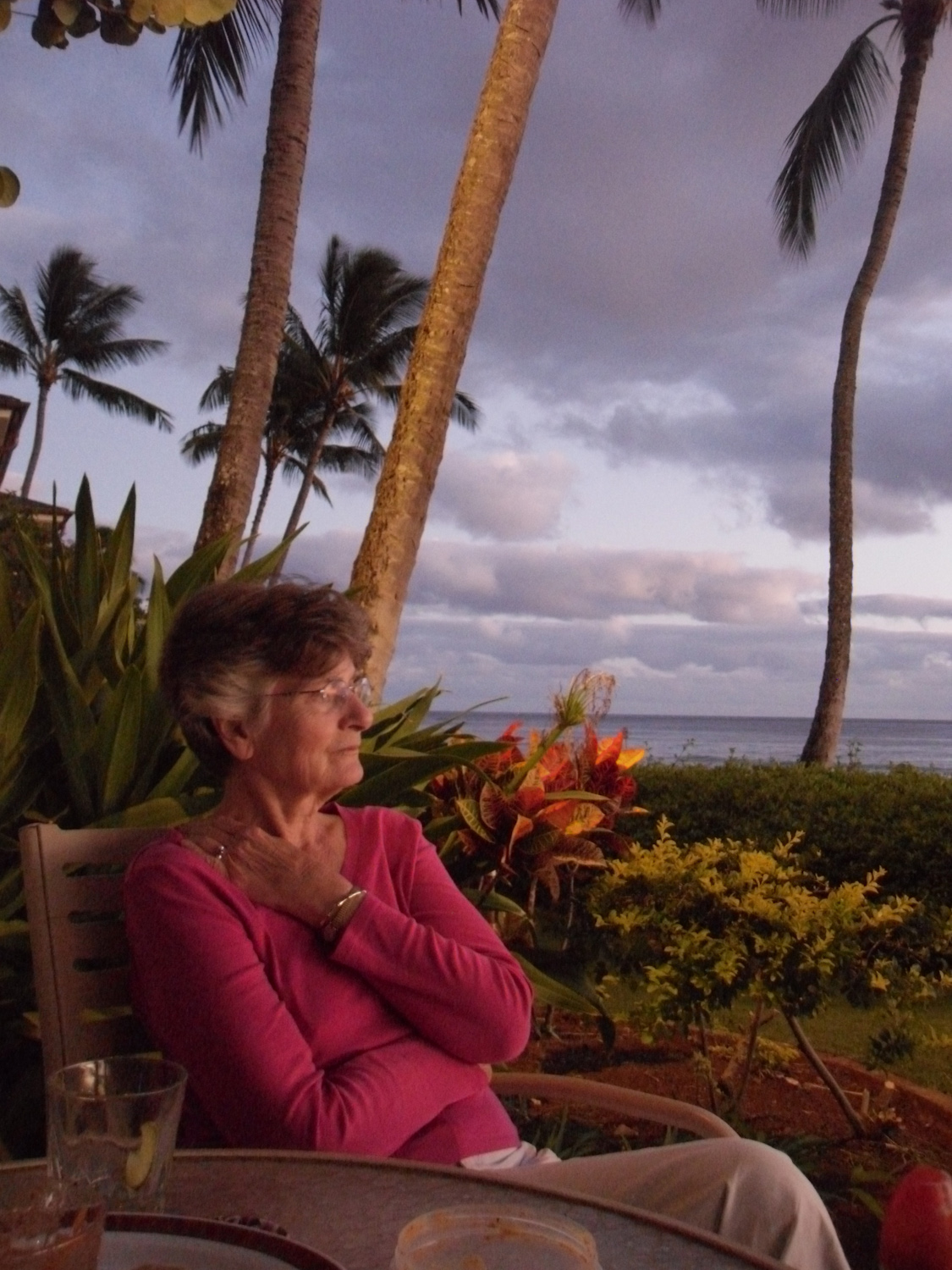 Mom on condo lanai